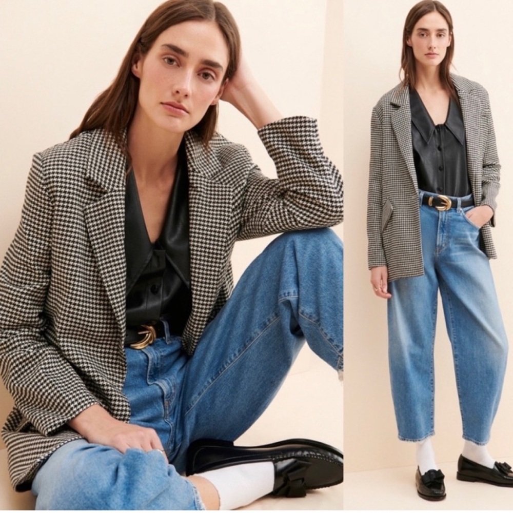 Plaid oversized blazer